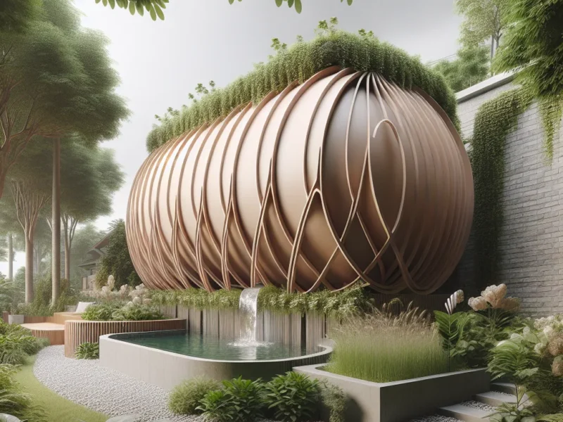 Zbiornik na deszczówkę jako element dekoracyjny ogrodu